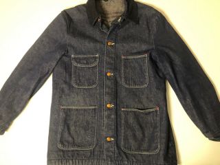Vintage Wrangler Usa Blanket Lined Denim Chore Coat Jean Jacket Size M/l