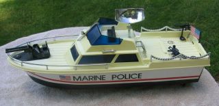 Vintage Kay0bee? Radio Controlled Marine Police Boat Mp - 305 W Radar Guns Part G