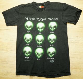 Vintage Alien Workshop 90s T - Shirt  The Many Moods Of An Alien  Men 
