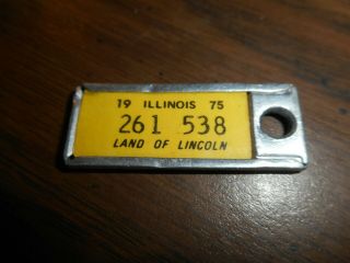 Vintage Dav Disabled American Veterans Keychain License Plate Tag Illinois 1975