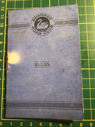 Swanage Road Club Rules Book 1935 Cycling Racing Council Awards List Of Events