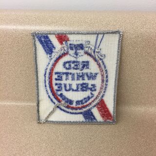 Vintage Red White & Blue Lager Beer Patch 2 7/8 x 3 1/4 Old Stock NOS AR44 2
