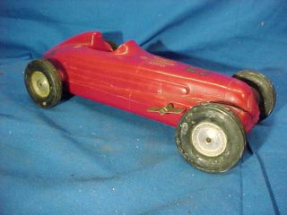 1950s Wind Up Plastic Indianapolis 500 Toy Race Car Runs