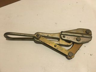 Vintage Klein Tools 1656 - 30.  31 " -.  53 " 4500 Lbs Cable Wire Grip Puller Chicago