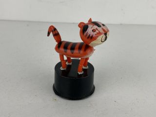 Vintage Kohner Bros Push Button Toy Puppet Terry The Tiger 3 " Tall Cat