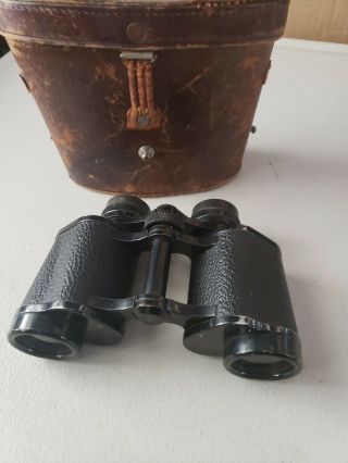 Rare Vintage Carl Zeiss Jena Deltrintem 8x30 Binoculars 1417898 Distressed Case