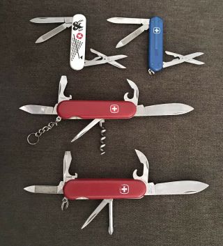 4 Wenger Swiss Army Knife - Viking,  Highlander,  Esquire