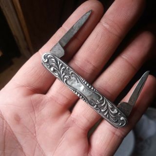 Vintage.  Germany Sterling Silver Handle Pocket Knife - - 2071