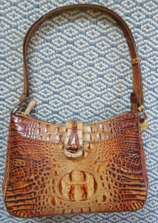 Vintage Brahmin Isabelle Croc Leather Crossbody Purse