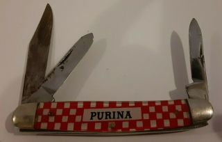 Vintage Purina Pocket Knife Kutmaster Utica Ny Usa
