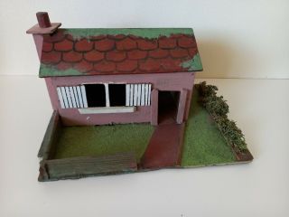 Vintage Old Wooden Toy Farm House Yard Building