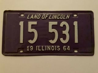 1964 Illinois License Plate 5 Digit Northwestern University Purple All