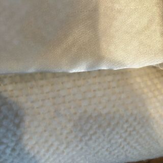 Vintage Ralph Lauren Twin Blanket Waffle Weave Acrylic Satin Trim White 66 X 90 3