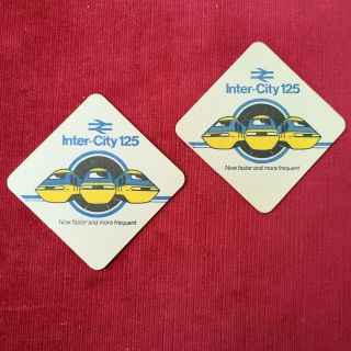 2 X Hst Intercity 125 High Speed Train Class 43 Br Double Sided Beermats Orig