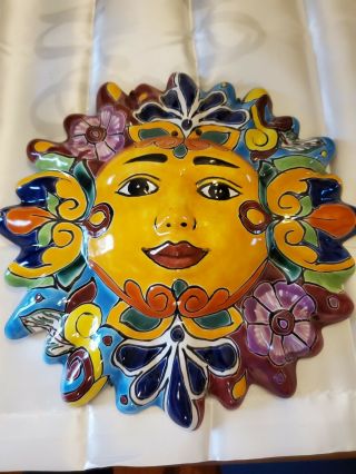 Handmade Talavera Sun Mexican Pottery