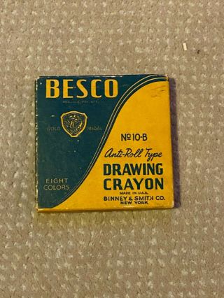 Vintage Drawing Crayons Anti - Roll Type BESCO Binney & Smith 2