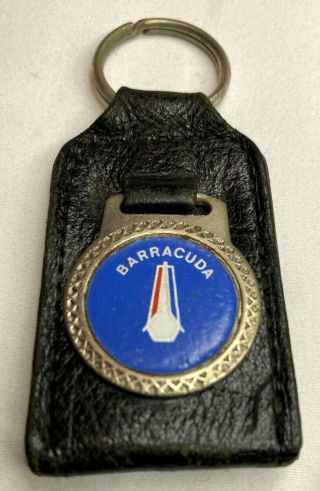 Vintage Plymouth Barracuda Key Chain Leather Made In Canada