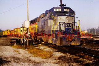 Train Slide 35mm 1988 Csx 2580 Locomotive Garrett Indiana Ba1