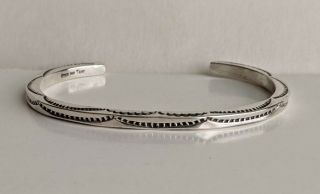 Tahe Navajo Sterling Silver Cuff Bracelet Vintage 14.  6g 6 " Signed Tahe
