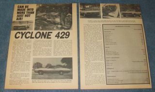 1970 Mercruy Cyclone 429cj Vintage Road Test Info Article