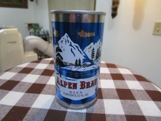 Minty Alpen Brau 12 Oz Ss Pull Tab Beer Can Alpen Brau,  Potosi,  Wi Usbc 32 - 25