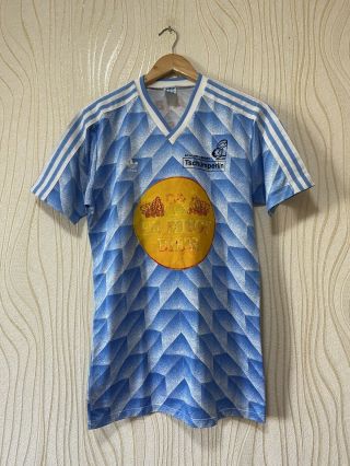 Adidas 1988 Football Shirt Soccer Jersey Vintage Sz L Blue 2