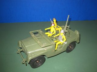 Vintage Processed Plastic Co Us Military Army Jeep With Machine & Crew