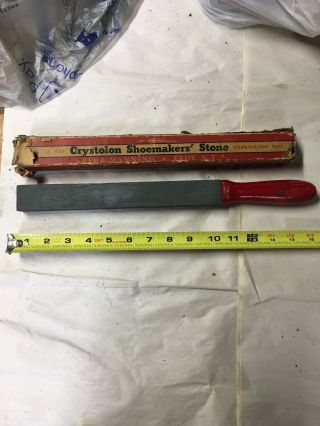 Jt930 14 - 3/4 Overall Crystolon Tradesman Stone Good Vintage