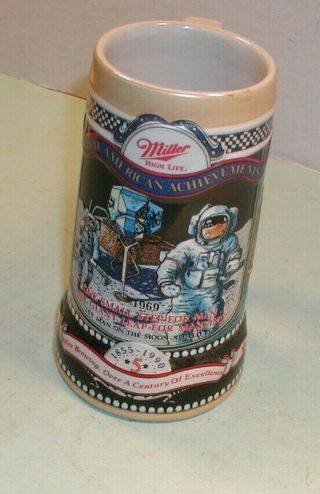 1990 " Miller High Life " Great American Achievements Stein - On The Moon