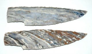 1 - Pair 6 " Stone Blades 6 " Bl - 2 Hand Crafted Agate Stone Knife Blades
