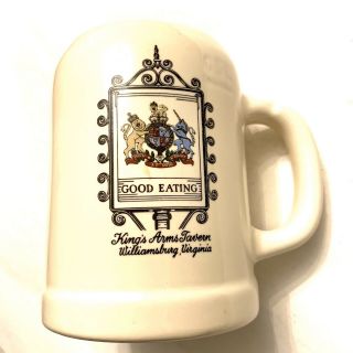 Vintage “ Good Eating “ Beer Stein Mug From King’s Arm Tavern,  Williamsburg,  Va