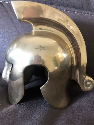 Brass Spartan Style Helmet Decor Display