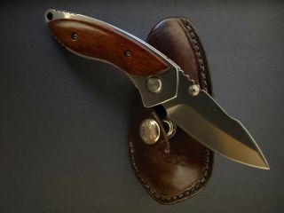 Buck 271 Alpha Dorado Knife 154cm Blade Rosewood Handle,  Sheath