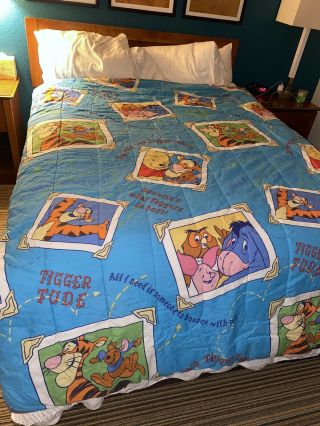 Vintage 90’s Disney Winnie The Pooh Piglet Eeyore Tigger Twin Comforter Rare