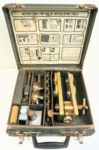 Vintage Kwikset Lockset Door Lock Set Installation Kit - Locksmith Install Tools 2