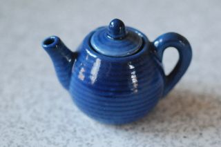 Vintage 9 - Piece Miniature Fiesta - Type Cobalt Blue Tea Set Made In Occupied Japan 3