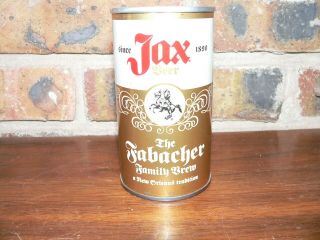 Vintage Jax Fabacher Family Brew Pull Tab Straight Steel Beer Can Top Opened