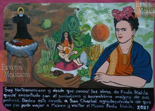 Ex - Voto Dedicated To The Of The Mexican Painter Frida Kahlo Theme Handmade