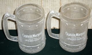 Set Of 2 Captain Morgan Spiced Gold Rum Plastic Tankards
