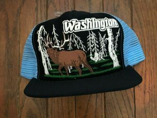 Vintage Washington Mesh Trucker Hat Snapback Hat Baseball Cap Usa Made