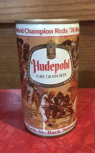 Hudepohl 1976 Cincinnati Reds World Champions Commemorative Beer Can