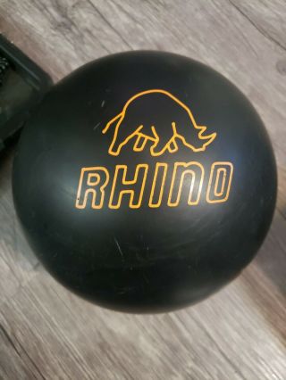 Vintage Brunswick Rhino Black Bowling Ball 15lbs 13oz