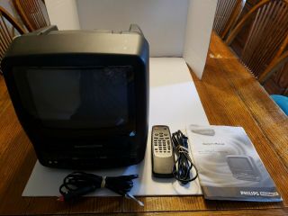 Vintage Phillips Magnavox 9” Tv/vcr Combo Television Gaming Tv