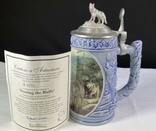 Longton Scouting The Bluffs Series The Cry Of The Wolfpack Lidded Beer Stein