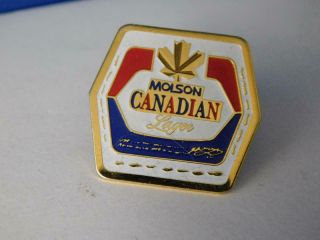 Molson Canadian Beer Brewery Vintage Hat Pin Button Advertising