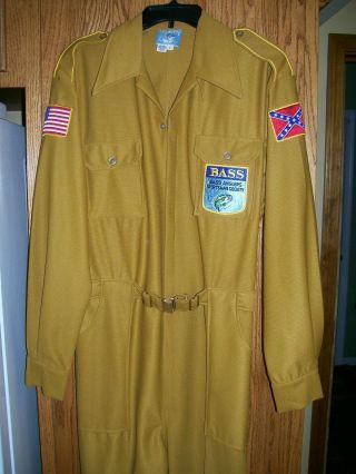 Vintage Bass Pro Bass Angler Sportsman Society Jumpsuit Coveralls Sz Large Tall