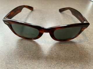 Vintage B&l Ray Ban Usa L2053 Thick Tortoise Wayfarer Sunglasses - One Owner