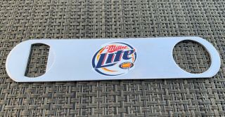 Vintage Miller Lite Beer Logo Bottle Opener Bartender Speed Blade Chrome 7” 9/10
