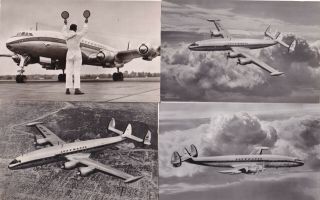 Four Lufthansa G Constellation 1950s Airline - Issue Postcards