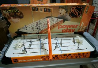 Vintage Coleco Nhl Power Play Table Hockey Game With Box Rare